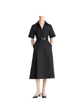 Elegant Black Belted Dress